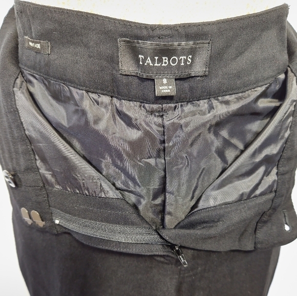 Talbots Women's Black Heritage Lined Linen Blend Lightweight Casual Pants Size 8 - Picture 5 of 16
